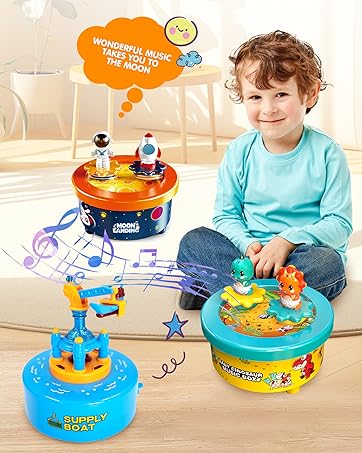 A boy enjoying WEofferwhatYOUwant musical spinning toys