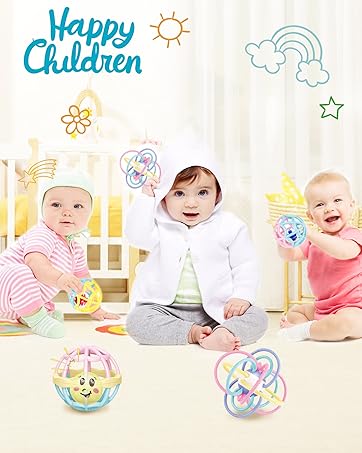 Happy babies with WEofferwhatYOUwant sensory teether ball toys